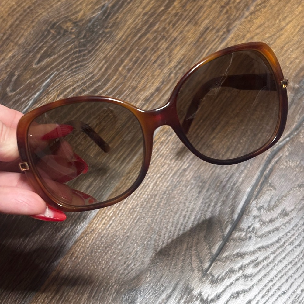 Fendi Elegant Brown tortoise shell Sunglasses with rhinestones Authentic - Picture 2 of 9